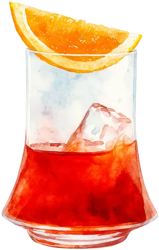 Ilustración del cóctel Negroni Isleño